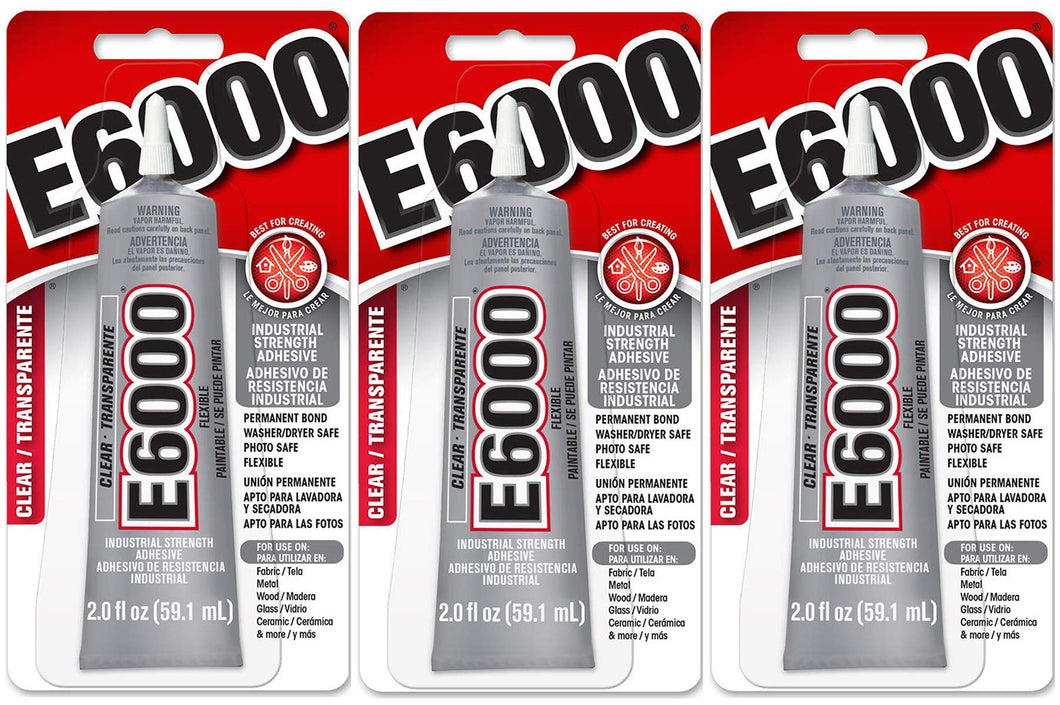 E6000 Clear Craft Adhesive, 2 fl oz, 3 Pack