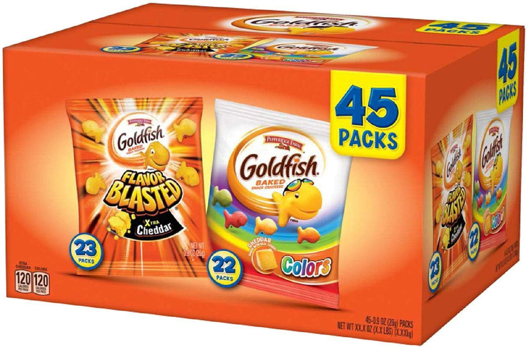 Gold fish Baked Snack Crackers Varity Pack 45/0.9 Oz Net Wt 40.5 Oz, 40.5 Ounces