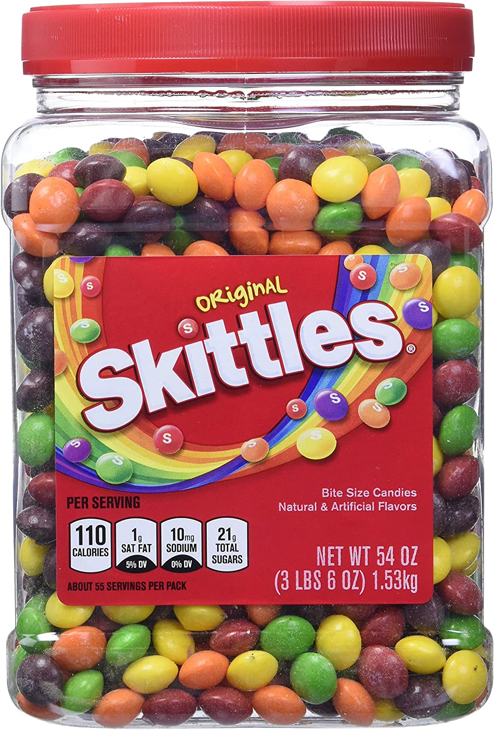 Skittles Original Fruity Candy Jar, 54 oz., 1.53 kg (Pack of 1)