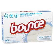 Load image into Gallery viewer, Bounce® Free &amp; Gentle™ Fabric Softener Dryer Sheets 80 count
