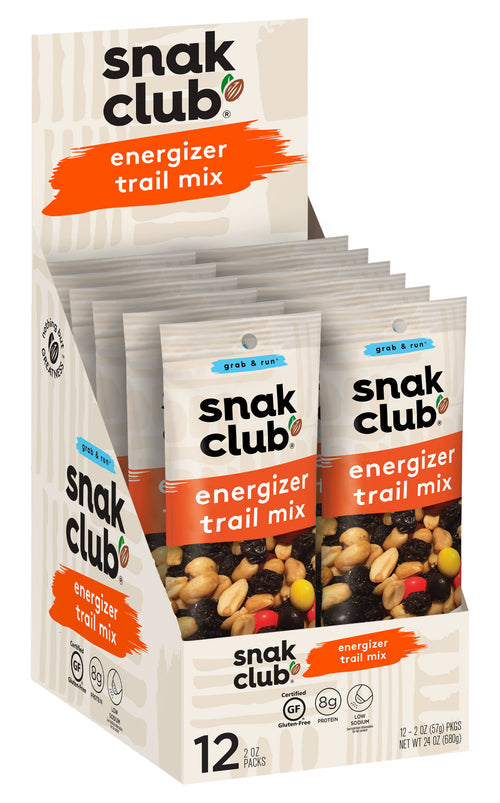 Snak Club Energizer Trail Mix, 2 Ounce, Master Case Pack of 12